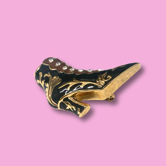 Kenneth Jay Lane Boot Shoe Brooch . Excellent Vintage Condition - Picture 2 of 6